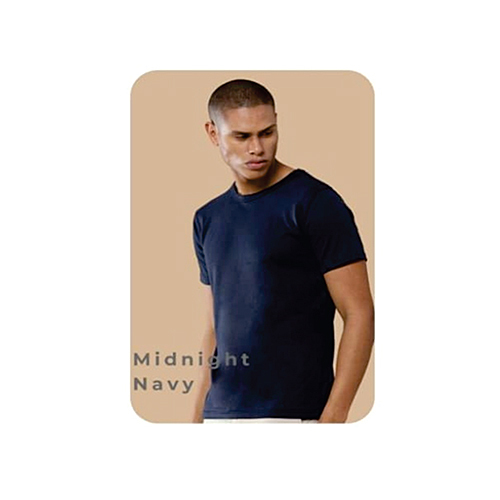 Midnight Navy Blue Sustainable 3D Crew Neck T-Shirt