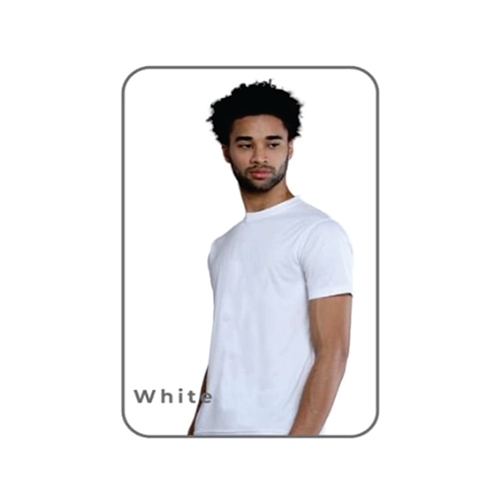 Mobilitee White Crew Neck Polyester T-Shirt