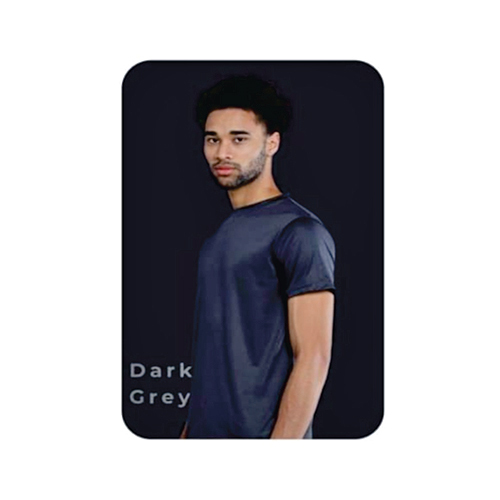 Mobilitee Dark Grey Crew Neck Polyester T-Shirt