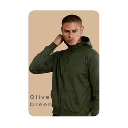 2 In 1 Olive Green Sustainable Zipper Hoodie
