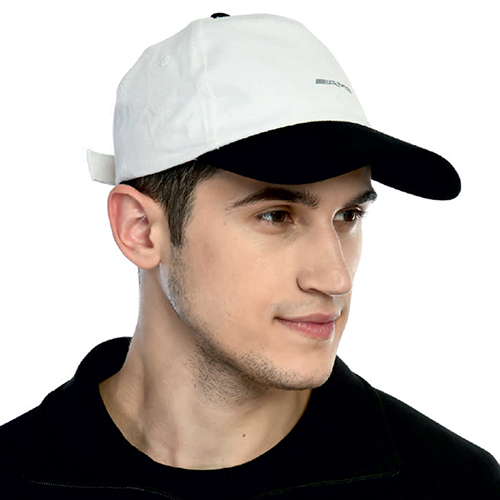 Mens White Black Amg Printed Cotton Twill Velvet Cap - Age Group: Adult