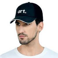Mens Black Art Printed Micro Polyester Cap - Age Group: Adult
