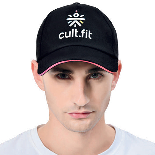 Mens Black Cult Fit Printed Digital Transfer Cotton Twill Cap