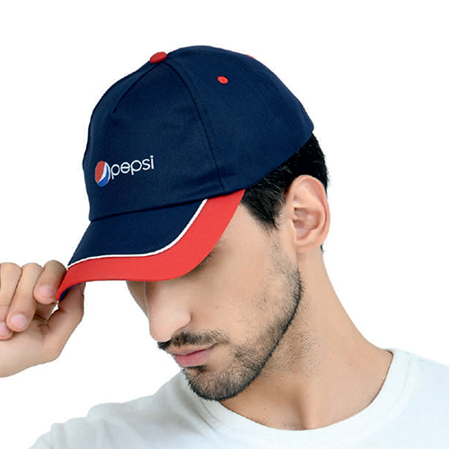 Mens Navy Blue And Red Pepsi Printed Non Denim Cap