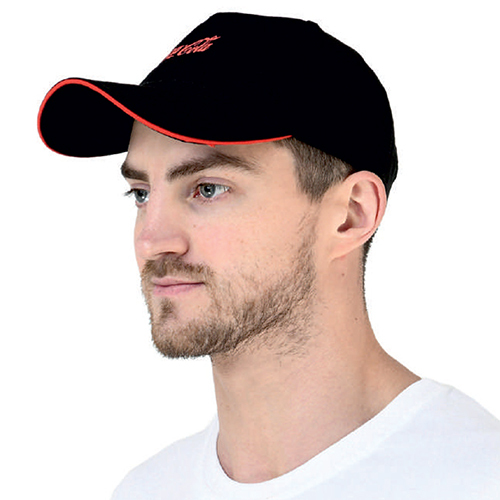 Mens Black Coca-Cola Printed Cotton Twill Cap