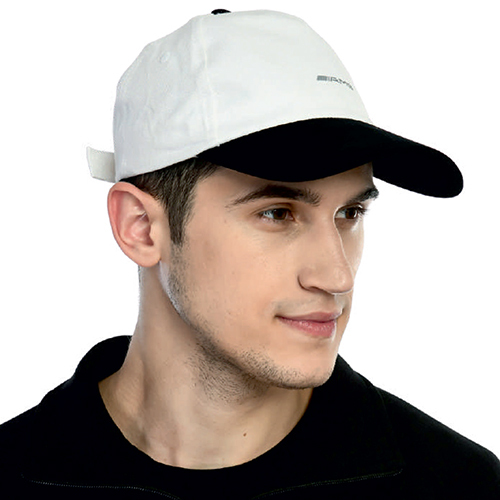 Mens White And Black AMG Printed Cotton Twill Velvet Cap