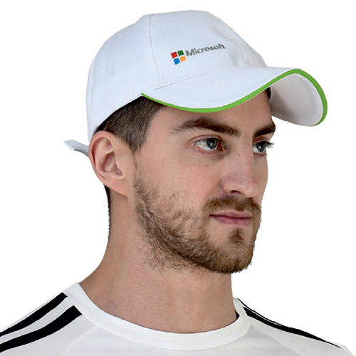Mens WhiteMicrosoft Printed Cotton Twill Cap