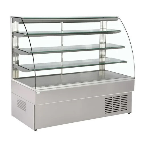 Cake Display Counter - Stainless Steel, Silver Finish | Modern Design, Polished Surface for Elegant Cake Presentation