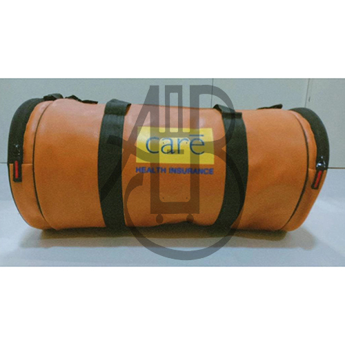 Synthetic Leather Gym Bag - Color: Orange