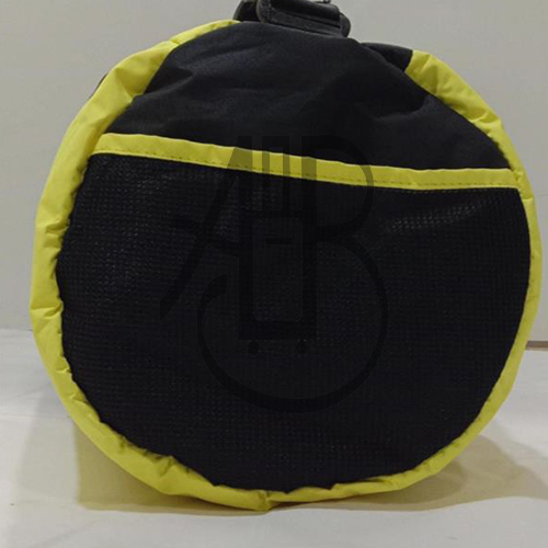 Polyester Gym Bag - Various Sizes, Black And Yellow Color, Loop Handles For Convenient Carrying, Secure Zip Closure