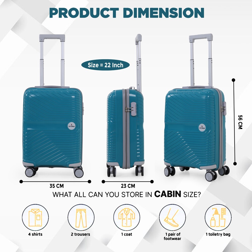 Dark green  cabin trolley suitcase