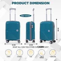 Dark green  cabin trolley suitcase