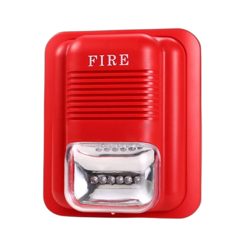 Fire Alarm Hooter With Flasher - Color: Red