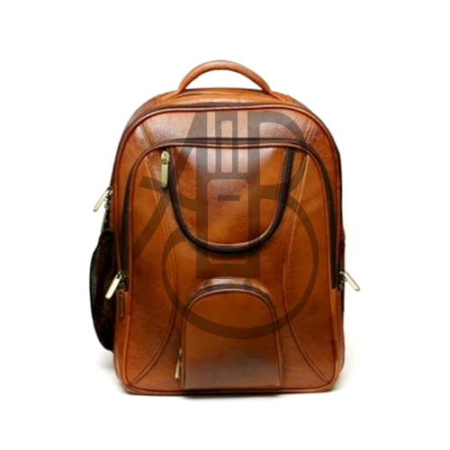 Mb11 Leather Backpack Bag For School - Color: Brown