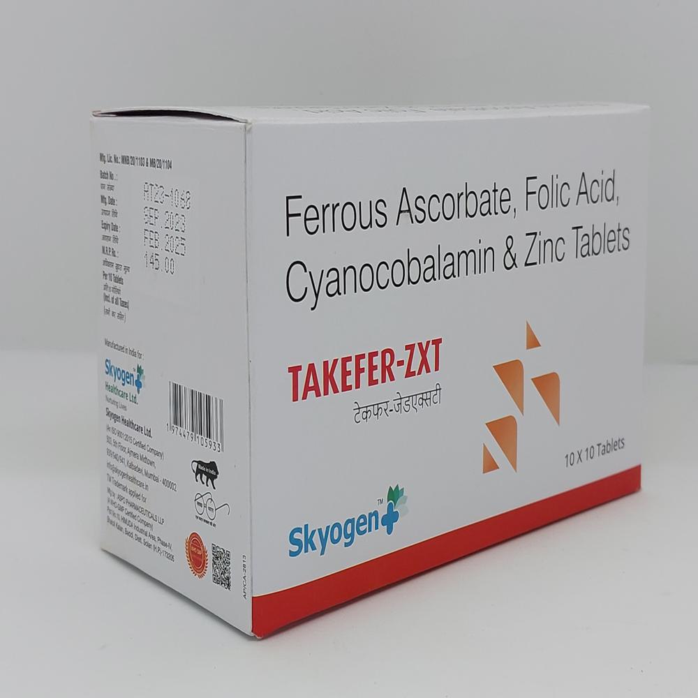 Ferrous Ascorbate Folic Acid Zinc Sulphate And Cyanocobalamin