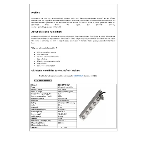 5 Head Sensor Mist Maker - Color: Silver