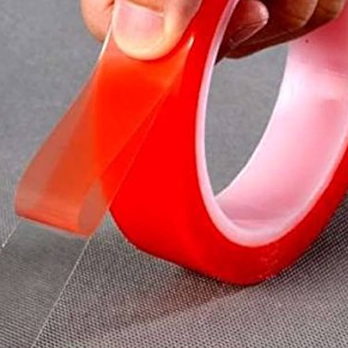 Double Sided Red Polyester Tape - Length: 50 Meter (M)