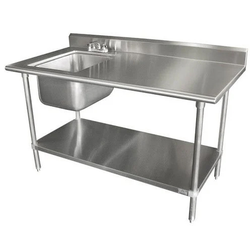 Stainless Steel Table With Sink - Size: Standard