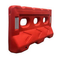 Red Plastic Traffic Barrier - Color: Silver