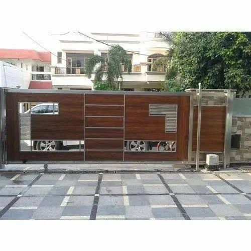 Stainless Steel Sliding Gate - Color: Brown
