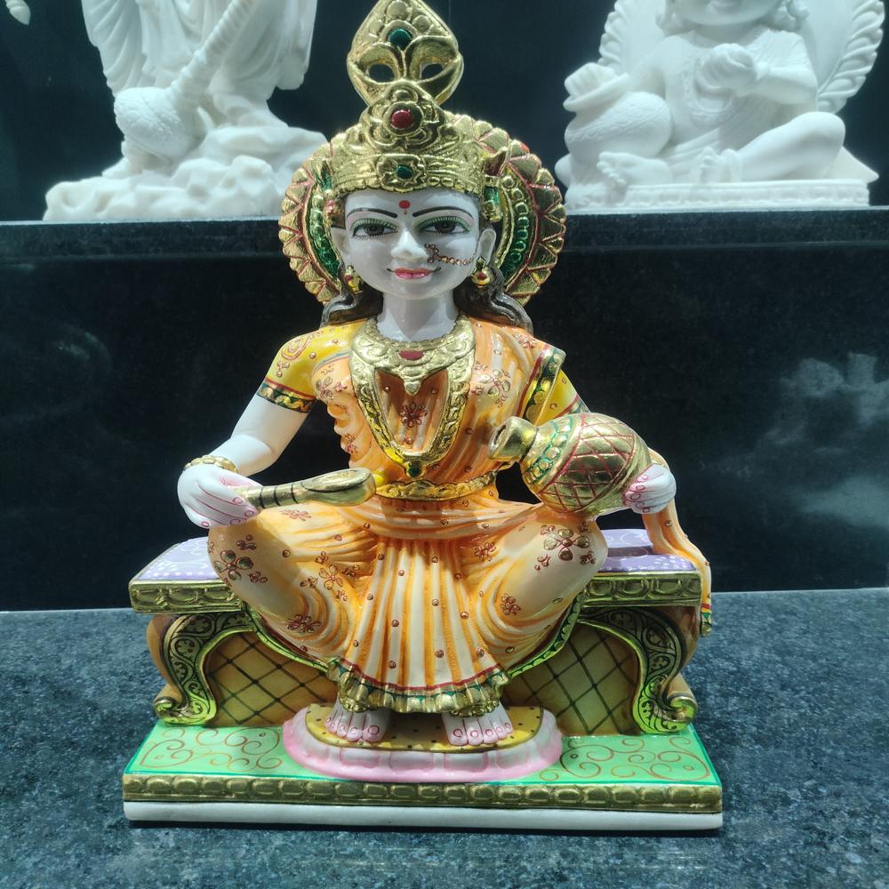 Marble Annapurna Mata God Statue - Height: 12 Inches Inch (in)