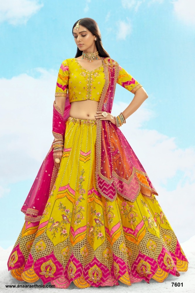 LEHENGA - FANCY SILK WITH CUT WORK BORDER
