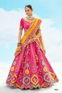 LEHENGA - FANCY SILK WITH CUT WORK BORDER