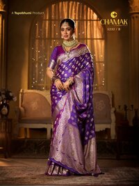 शुद्ध साटन रेशम स्वारोव्स्की कार्य साड़ी