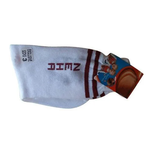 Cotton School Socks - High-Quality Cotton Material, Standard Design in Classic White Color | Washable, Unisex, Printed Pattern for Daily Use