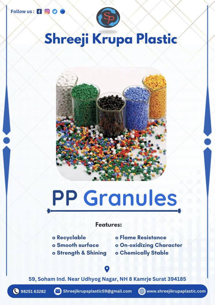 Polypropylene Plastic Granules - Color: White