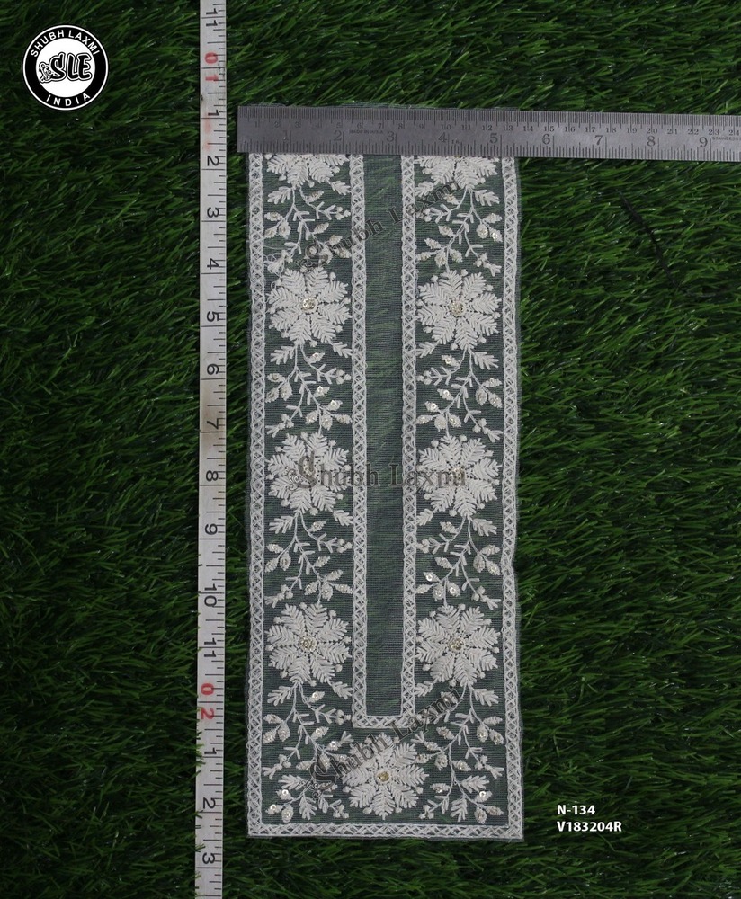 White Embroidery Neck patch