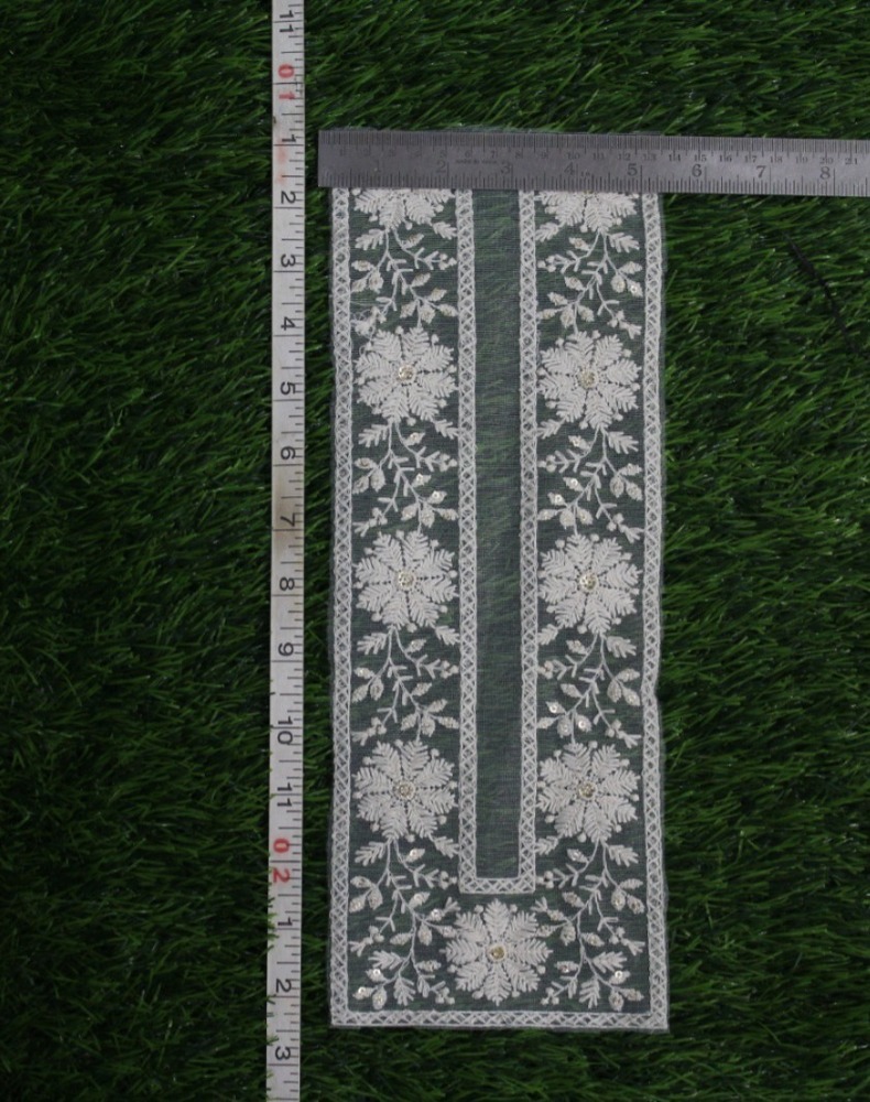 White Embroidery Neck Patch - Color: Wiht