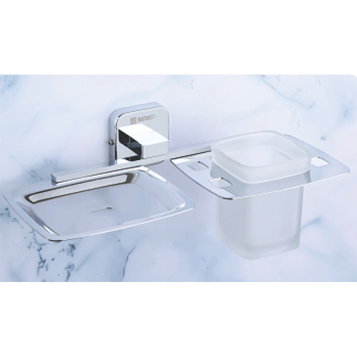 Glc-109 Soap Dish And Tumbler Holder - Color: Steel Grey
