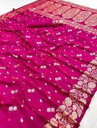 Banarasi Silk Saree - Color: As Per Image