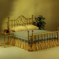 Modern Brass Bed - Color: Golden