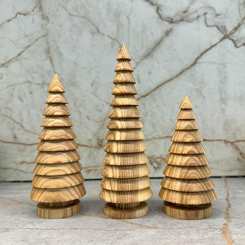 Wooden Christmas Items - Color: Brown