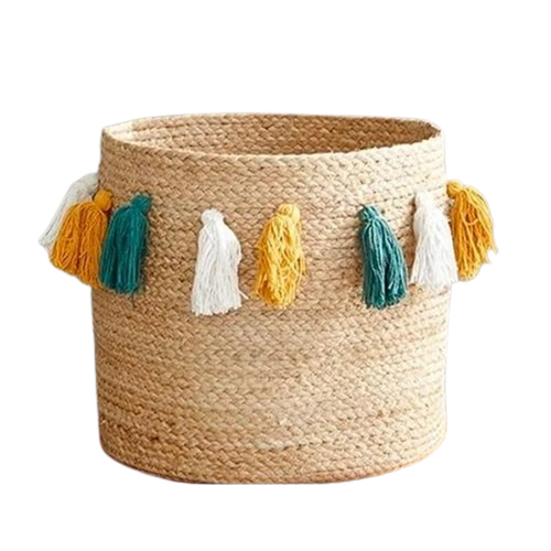 Code No-J574 8 X 8Inch Jute Basket - Color: Brown