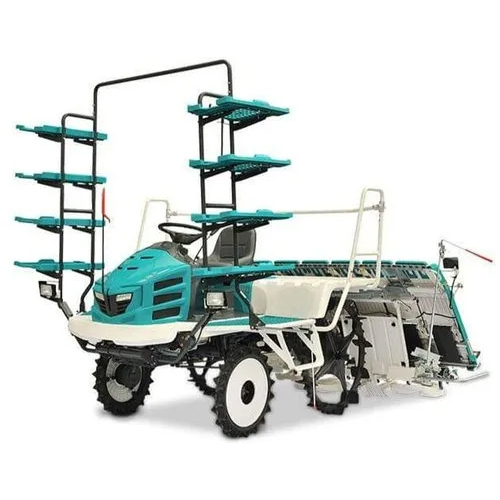 Mild Steel Rice Transplanter Machine - Color: Green