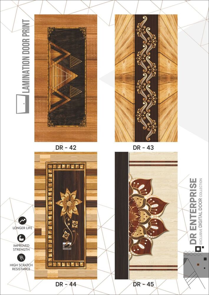 Wooden Carving Laminated Door Paper Print