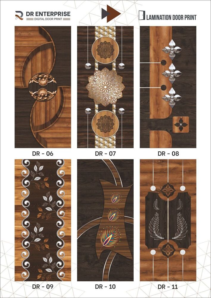 Wooden Carving Laminated Door Paper Print