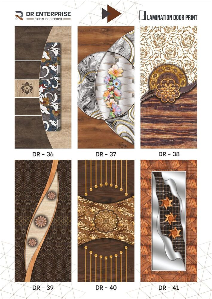 Wooden Carving Laminated Door Paper Print