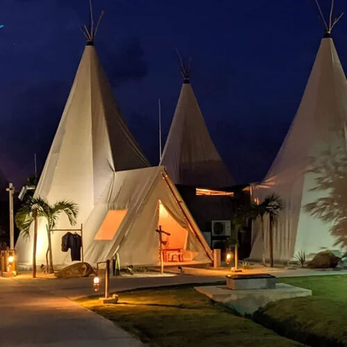Pyramid Tent For Resorts - Color: Brown