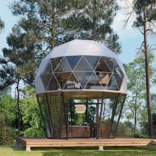 Twin Floor Geodesic Hot Baloon Dome Glamping Tent - Capacity: 1-2 Person
