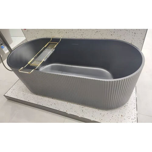 MODERN FREE STANDING FLUTTED ACRYLIC BATHTUB