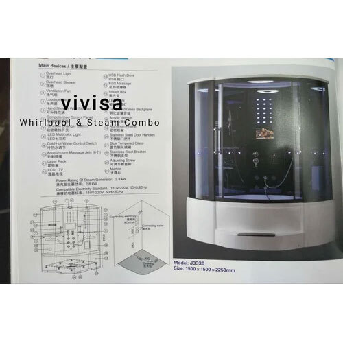 VIVISA STEAM ROOM WITH WHIRLPOOL JACUZZI BATHTUB COMBO