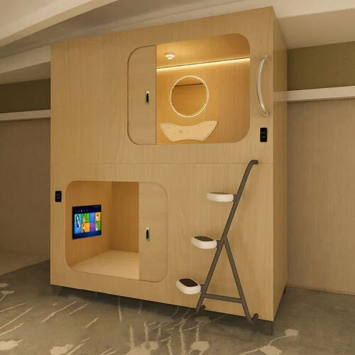 WOOD CAPSULE POD HOTEL BUNK BED