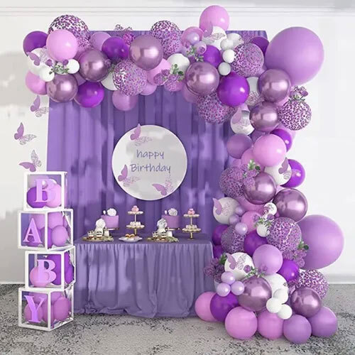 PURPLE MACARONI PARTY DECORATION BALLOONS