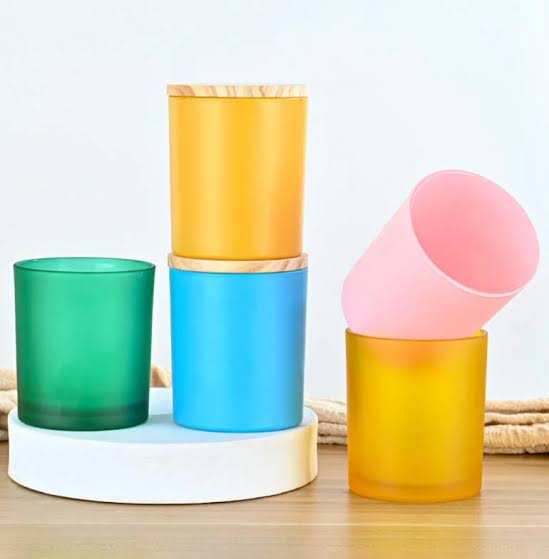 4.5 Indian Glass Frosted Votive Holder With Cap