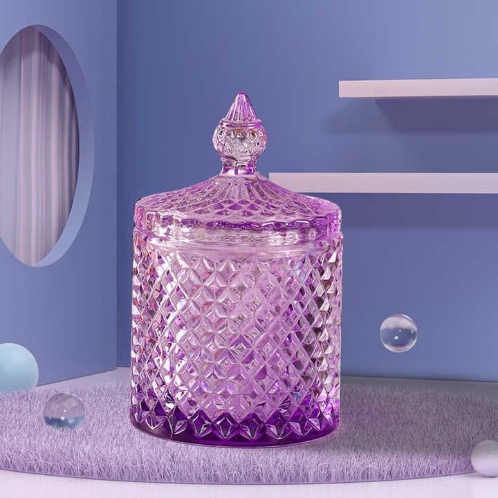 Diamond Cut Glass Candy Jar