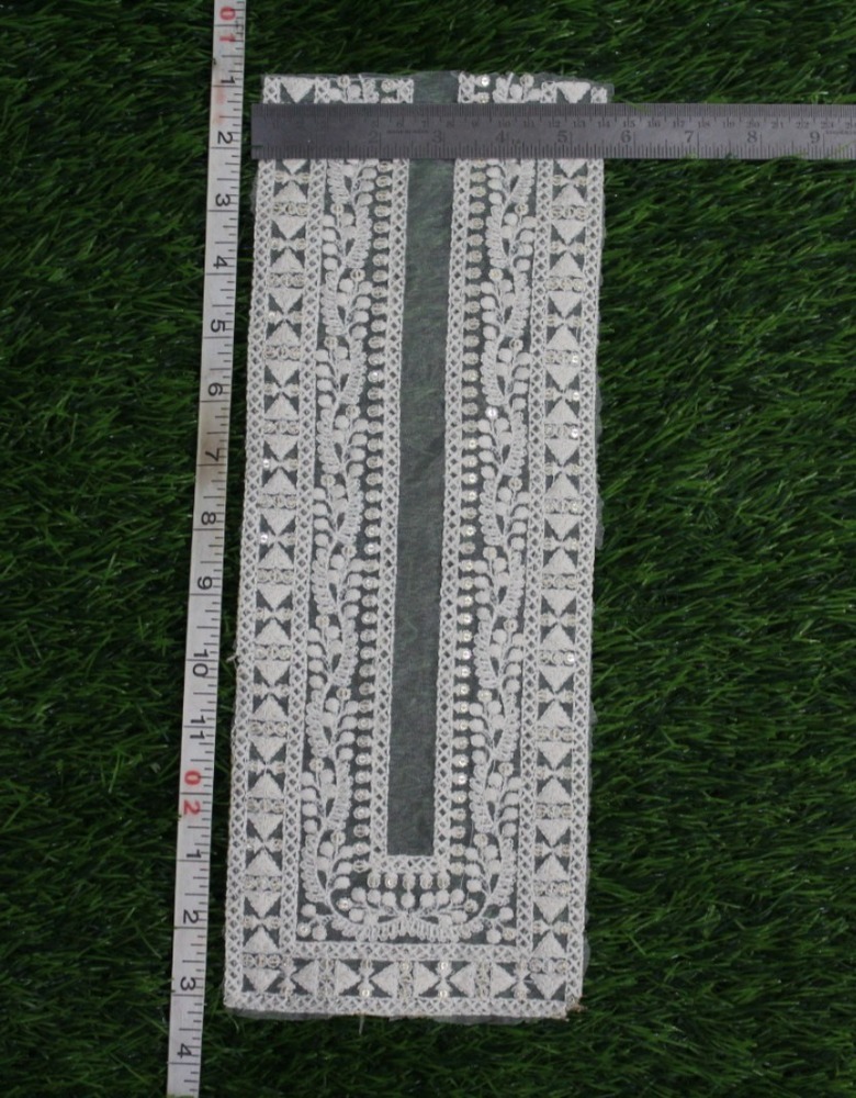 Off White Embroidery Neck Patch - Fabric Type: Cotton